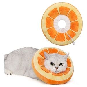 Adjustable Cat Cone Collar, Orange Slice